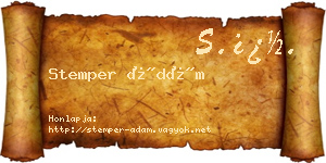 Stemper Ádám névjegykártya